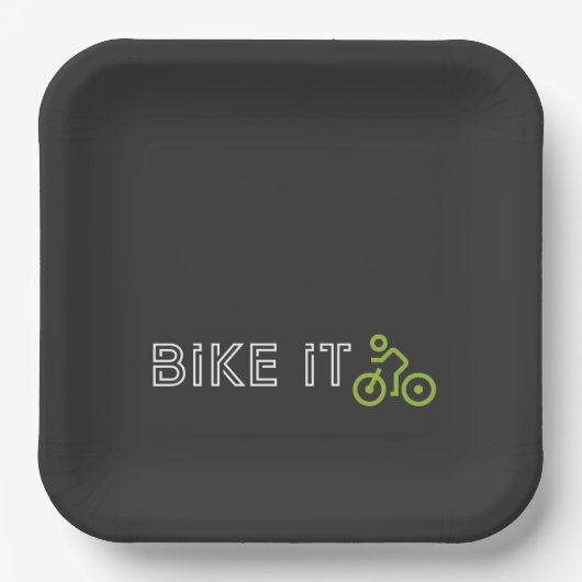 Assiettes En Carton BIKE IT - Symbole de vélo vert (Recto)