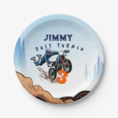 Assiettes En Carton Biker Kid Dirt Stunt Vélo Anniversaire (Devant)