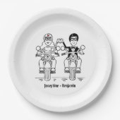 Assiettes En Carton Biker Motorcycle Wedding (Devant)