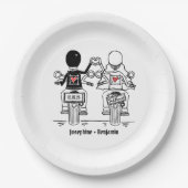 Assiettes En Carton Biker Motorcycle Wedding  (Devant)