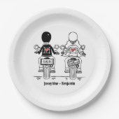 Assiettes En Carton Biker Motorcycle Wedding  (Devant)