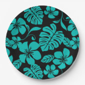 ASSIETTES EN CARTON BIKINI ROSE (NOIR/TURQUOISE) (Devant)