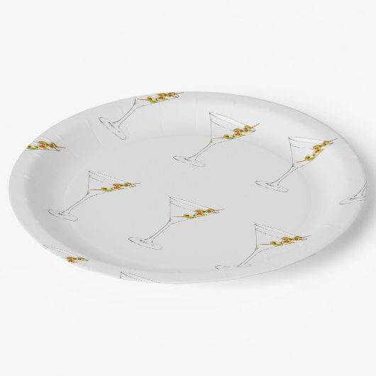 Assiettes En Carton Bikinis et Martinis (Angle)