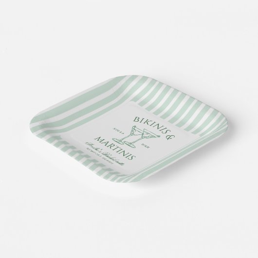 Assiettes En Carton Bikinis & Martinis Bachelorette (Angulaire)