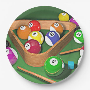 Assiettes En Carton Billard, les ranger, design coloré,
