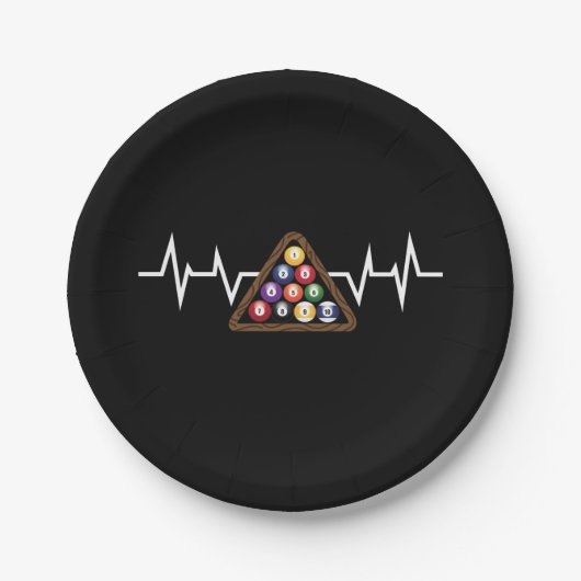 Assiettes En Carton Billiard Ball Rack Hearbeat (Devant)