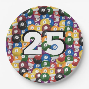 Assiettes En Carton Billiard Balls pour 25e anniversaire