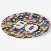Assiettes En Carton Billiard Balls pour 50e anniversaire (Angle)