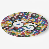 Assiettes En Carton Billiard Balls pour 65e anniversaire (Angle)