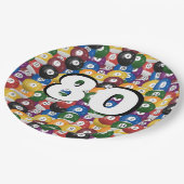 Assiettes En Carton Billiard Balls pour 80e anniversaire (Angle)