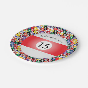 Assiettes En Carton Billiard Pool Balls Numéro de bande Quinze