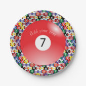 Assiettes En Carton Billiard Pool Balls Solide Numéro Sept (Devant)