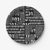 Assiettes En Carton Binaire dans noir et le blanc (Devant)