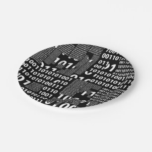 Assiettes En Carton Binaire dans noir et le blanc