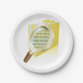 Assiettes En Carton Binary Data Magnification de verre Recherche de fi (Devant)