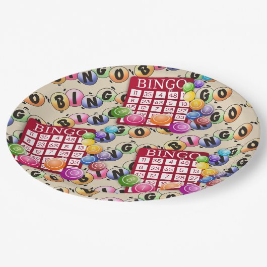 Assiettes En Carton Bingo Fun (Angle)