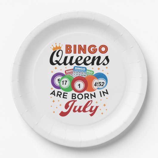 Assiettes En Carton Bingo Queens Are Born in July (Devant)