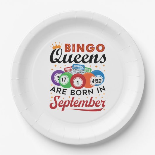 Assiettes En Carton Bingo Queens Are Born in Septembre (Devant)