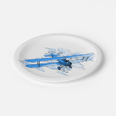 Assiettes En Carton Biplan vintage de vol (Angle)
