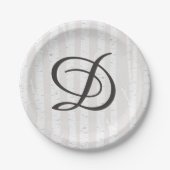 Assiettes En Carton Birch Tree Rustic Nature Monogram Mariage Cake (Devant)