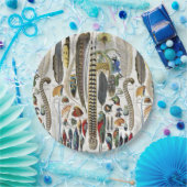 Assiettes En Carton Bird Feather Wildlife Antique Feathers Art Nouveau (Fête)