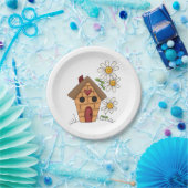 Assiettes En Carton Birdhouse Et Fleurs (Fête)