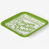 Assiettes En Carton Birthday Age 55 Random Number Pattern Green/White (Angulaire)
