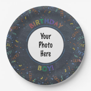 Assiettes En Carton Birthday Boy Joyeux Birthday Chalkboard