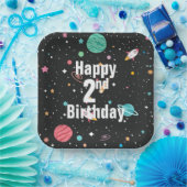 Assiettes En Carton Birthday Rocket Ships and Planets  (Fête)