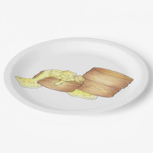 Assiettes En Carton Biscuits et saucisses Gravité Petit déjeuner Sud (Angle)