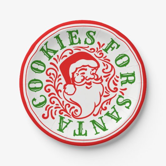Assiettes En Carton Biscuits pour les plaques à papier de Père Noël (Devant)