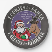 Assiettes En Carton Biscuits pour Père Noël, carottes renne, tableau (Devant)