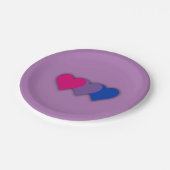Assiettes En Carton Bisexualité orgueil coeurs plaques papier (Angle)
