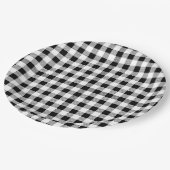 Assiettes En Carton Bison Plaid Black White Fall (Angle)