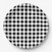 Assiettes En Carton Bison Plaid Black White Fall (Devant)