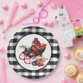 Assiettes En Carton Bison rouge et noir Dépôt et colis Pa (Fête)