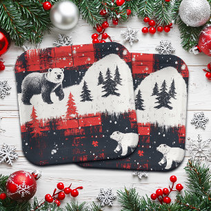 Assiettes En Carton Bison rouge Plaids Ours polaire