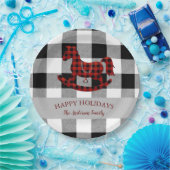 Assiettes En Carton bison rustique plaid cheval rocking heureux vacanc (Fête)