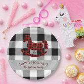 Assiettes En Carton bison rustique plaid cheval rocking heureux vacanc (Fête)