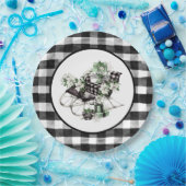 Assiettes En Carton Bison vert et noir - Chaussure et emballage (Fête)