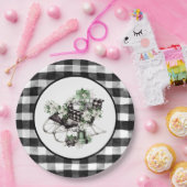 Assiettes En Carton Bison vert et noir - Chaussure et emballage (Fête)