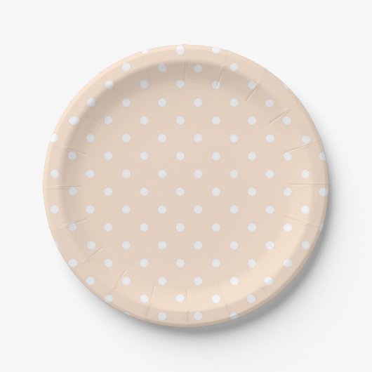 Assiettes En Carton Bisque clair Pois (Devant)