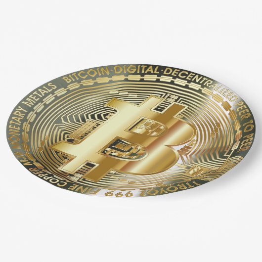 Assiettes En Carton Bitcoin (Angle)