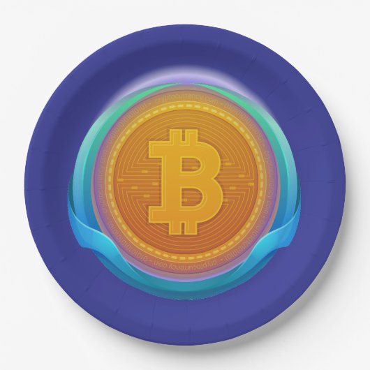 ASSIETTES EN CARTON BITCOIN CRYPTOCURANCE (Devant)