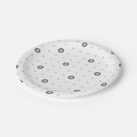 Assiettes En Carton Bitcoin Polka Dot Paper Plate (Small) (Angle)