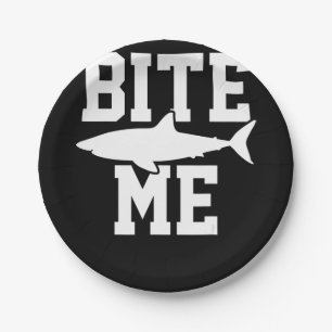 Assiettes En Carton Bite Me - Cadeau de biologie marine de requin - Oc