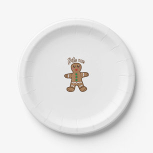 Assiettes En Carton Bite Me Gingerbread Funny Cookie Christmas Thanksg