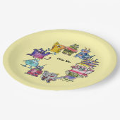Assiettes En Carton Bite Me Monsters Plaque de dessin (Angle)