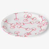 Assiettes En Carton Bits équestres roses (Angle)