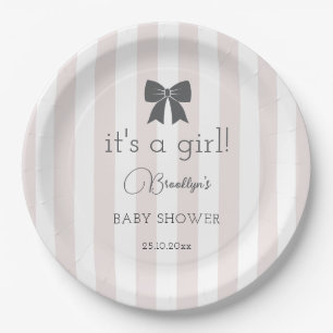 Assiettes En Carton Bitty Bow C'est un Baby shower de fille